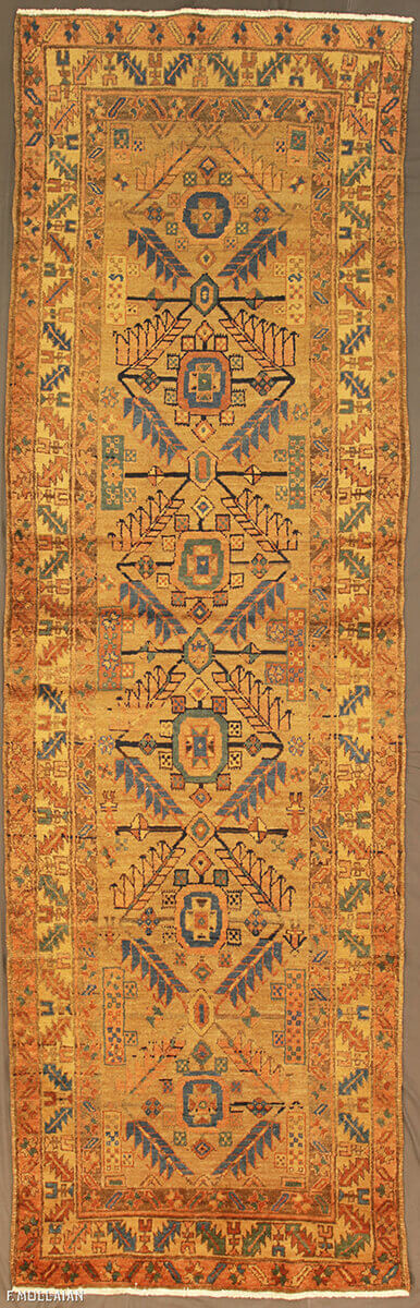 Antique Persian Bakshaish Runner Rug n°:12785555